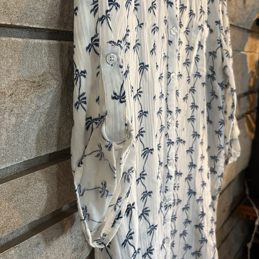 Talbots Palm Tree Print Shirt Dress - Picture 4 of 9